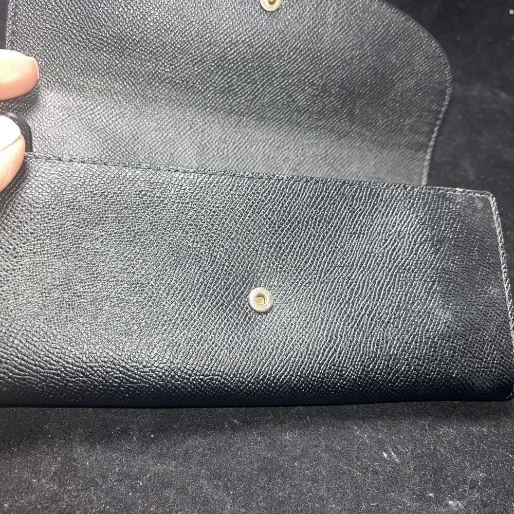 Coach Women's Black Pebbled Leather Soft Trifold Wallet F54008 - Picture 5 of 7